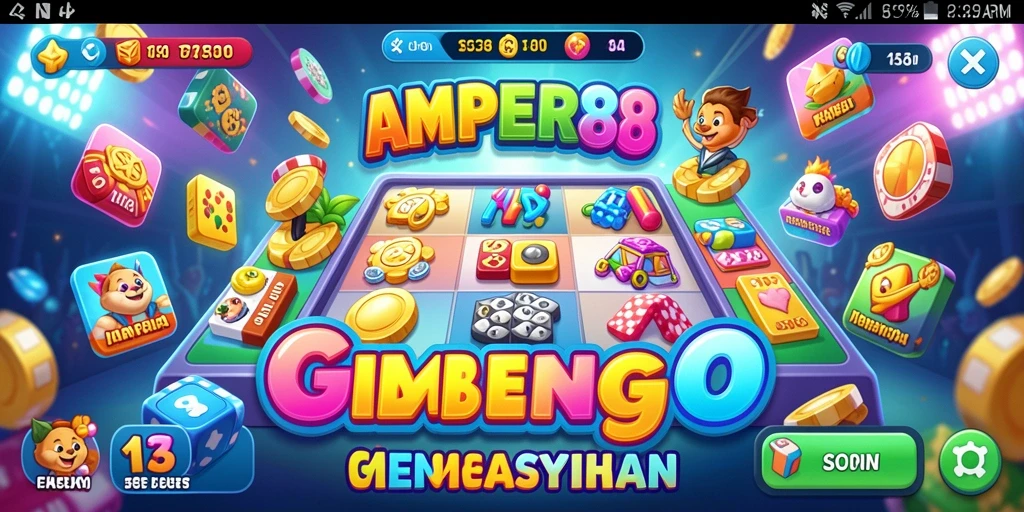 Tampilan gameplay seru dalam AMPER88 dengan elemen Bingo yang interaktif.