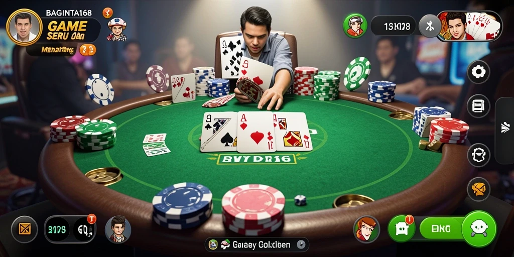 Tampilan menarik dari gameplay poker yang menegangkan.