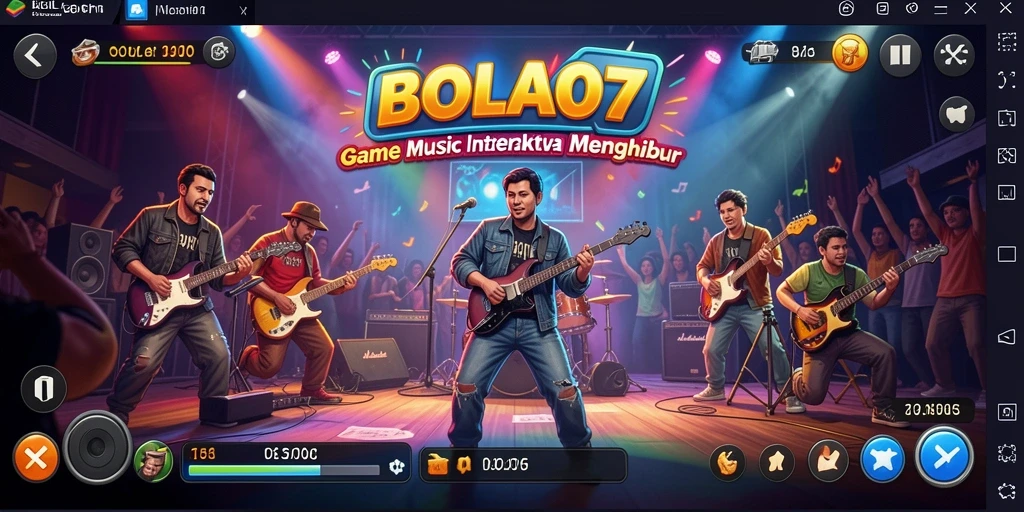 Tampilan menarik dari gameplay BOLA07 yang penuh musik.