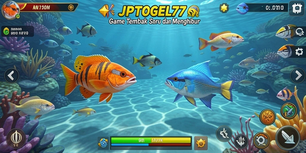 Gameplay seru JPTOGEL77 dengan berbagai ikan menunggu untuk ditangkap.
