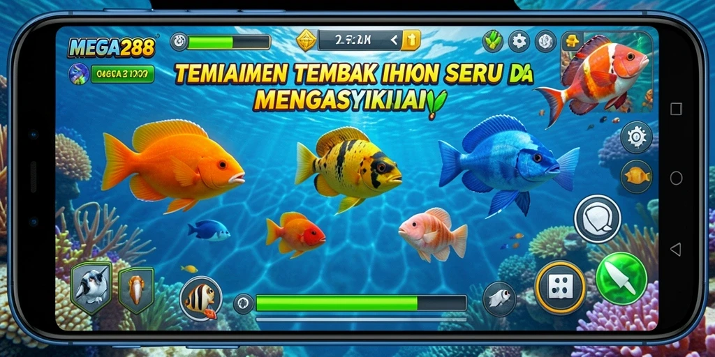 Tampilan gameplay MEGA288 dengan aksi menembak ikan yang seru.