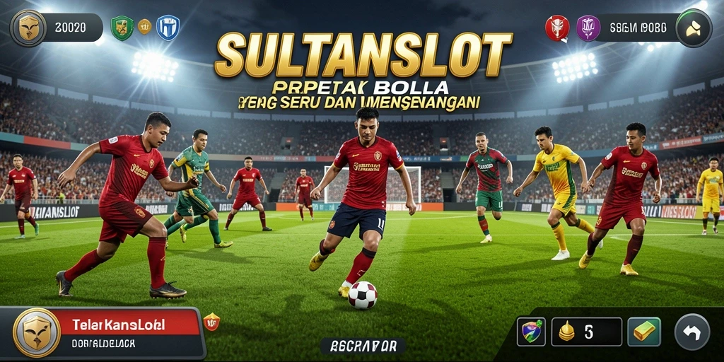 Screenshot SULTANSLOT menampilkan pertandingan sepak bola yang intens.