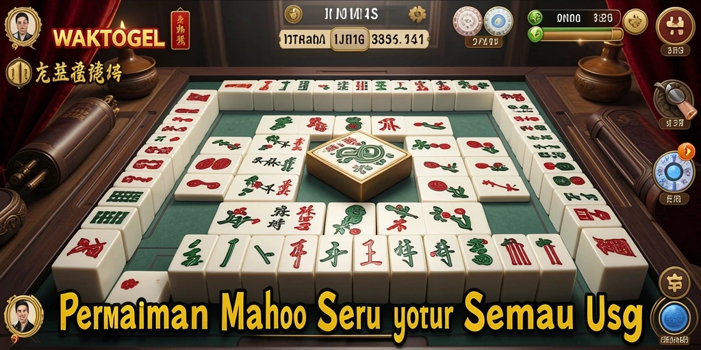 Tampilan gameplay WAKTOGEL dengan aksi menarik permainan Mahjong.