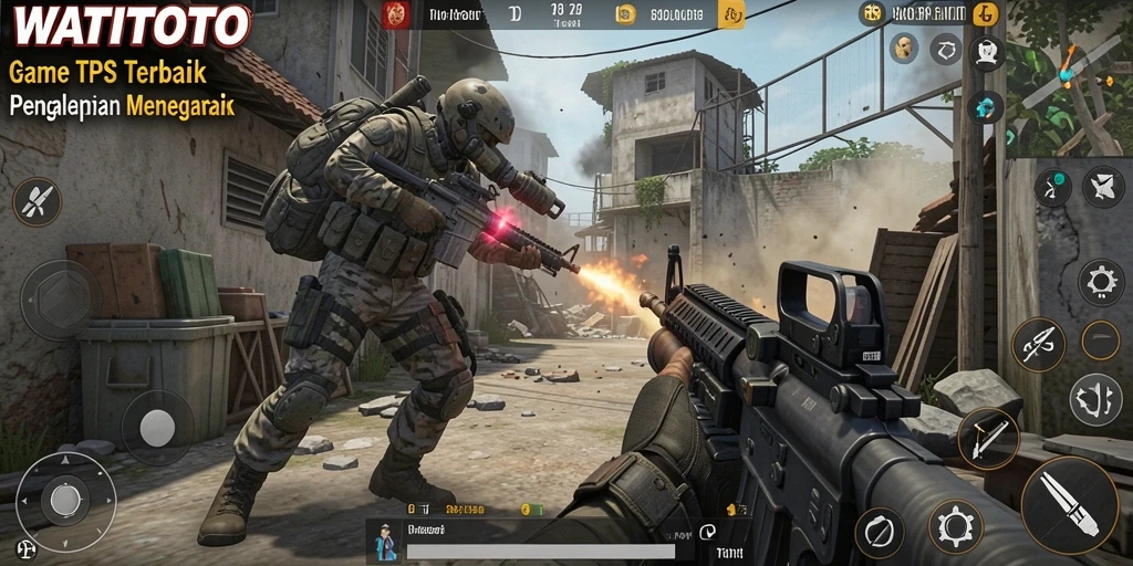 Screenshot WATITOTO menunjukkan aksi pertempuran yang intens.